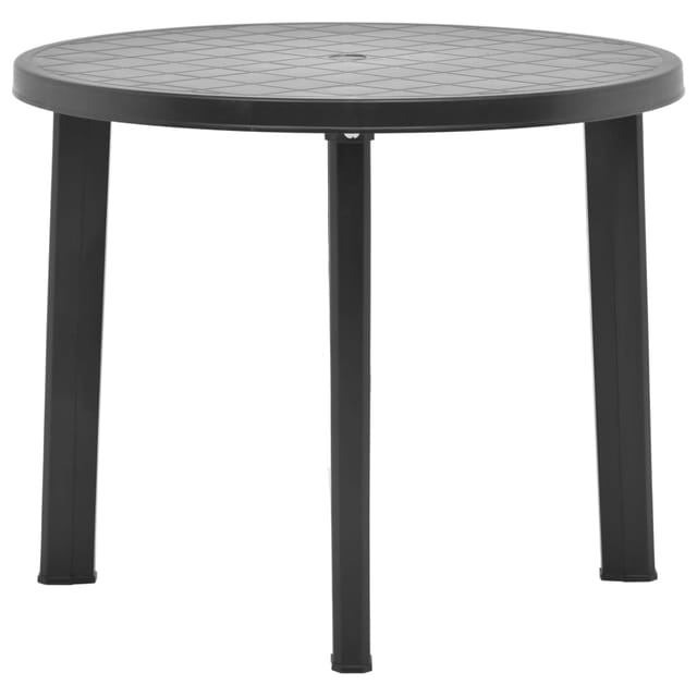 vidaXL Gartentisch Anthrazit 89 cm Kunststoff 48807