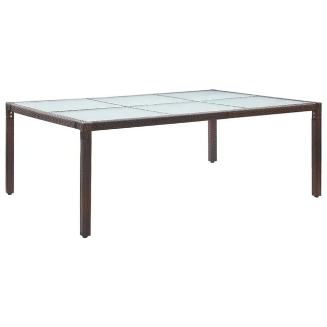 vidaXL Garten-Esstisch Braun 200x150x74 cm Poly Rattan 46128