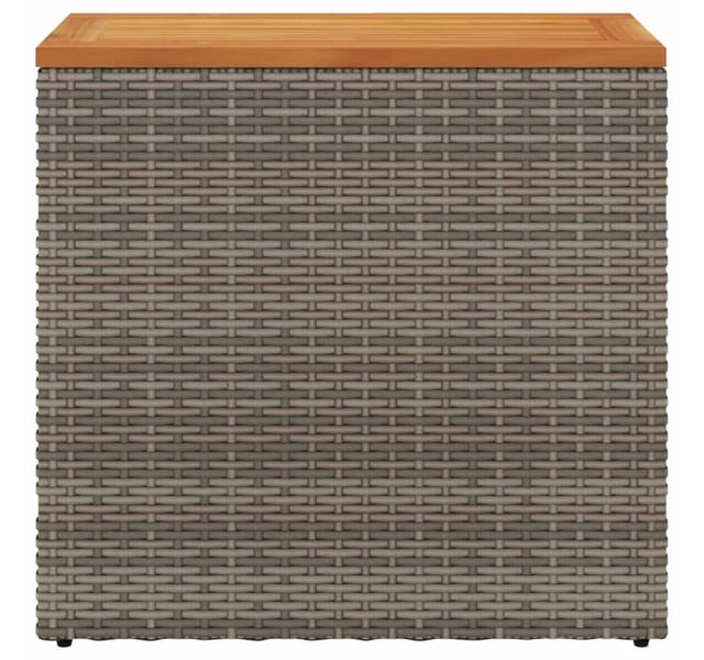 vidaXL Garten-Beistelltisch mit Holzplatte Grau 58x27,5x55 cm Rattan 366134