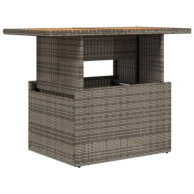 vidaXL Gartentisch Grau 100x55x73 cm Poly Rattan und Akazienholz 366127