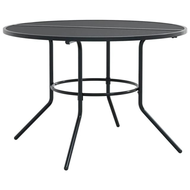 vidaXL Terrassentisch Rund Anthrazit Pulverbeschichteter Stahl 4009264