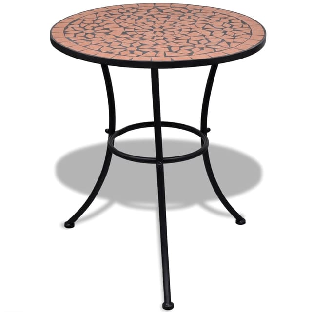 vidaXL Bistrotisch Terrakotta-Rot 60 cm Mosaik 41528