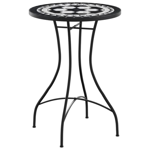 vidaXL Mosaik-Bistrotisch Schwarz und Weiß Ø50x70 cm Keramik 4003400