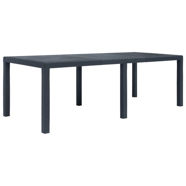 vidaXL Gartentisch Anthrazit 220x90x72 cm Kunststoff Rattan-Optik 45608