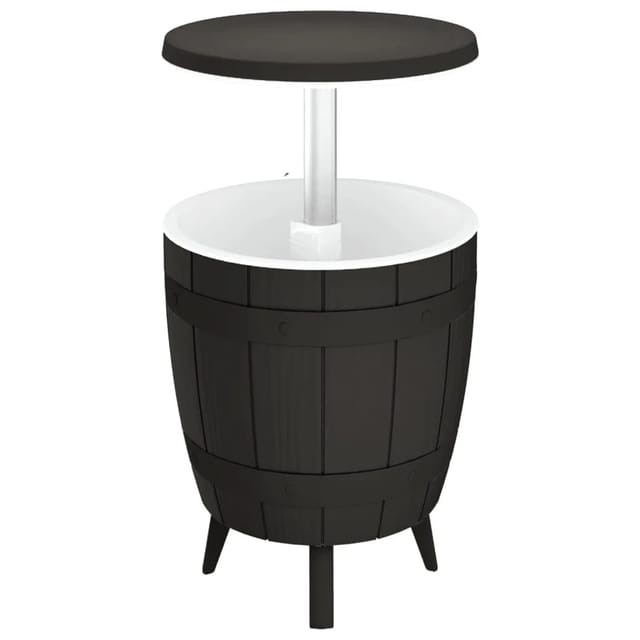 vidaXL 3-in-1 Tisch mit Eiskühler Schwarz Polypropylen 364159
