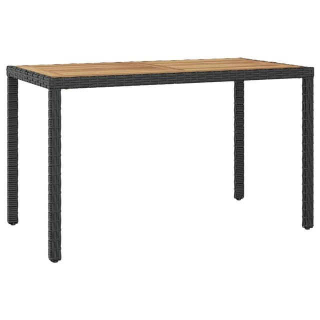 vidaXL Gartentisch Schwarz und Braun 123x60x74 cm Massivholz Akazie 46450