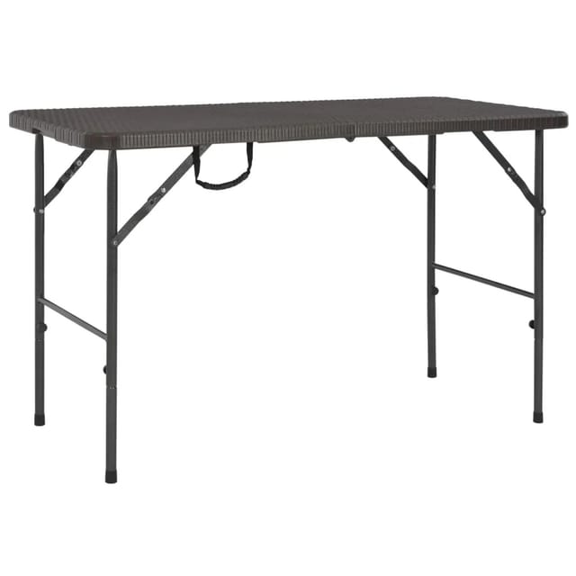 vidaXL Gartentisch Klappbar Braun 120x60x74 cm HDPE Rattan-Optik 44553