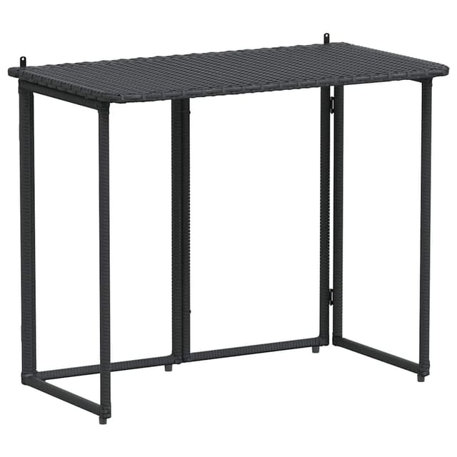 vidaXL Gartentisch Klappbar Schwarz 90x51x75 cm Poly Rattan 4108254