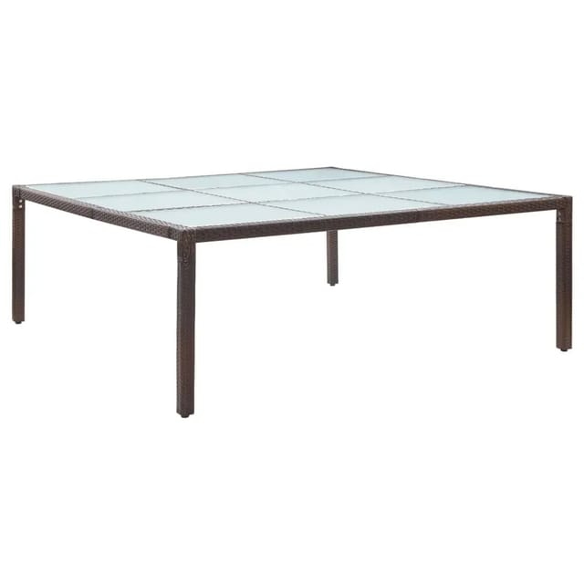 vidaXL Garten-Esstisch Braun 200x200x74 cm Poly Rattan 46131