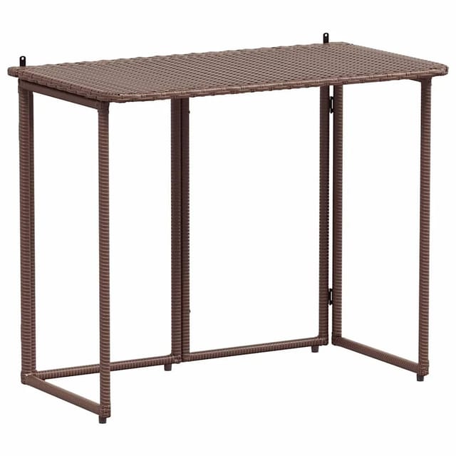 vidaXL Gartentisch Klappbar Braun 90x51x75 cm Poly Rattan 4108255