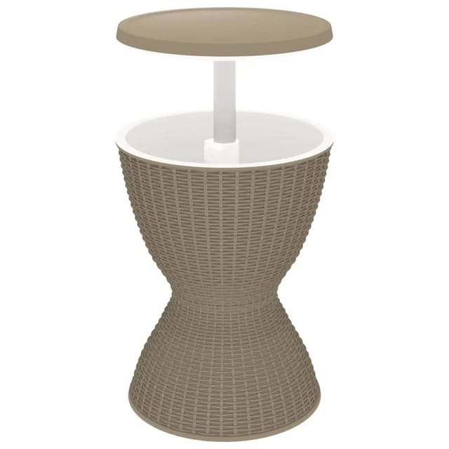 vidaXL 3-in-1 Tisch mit Eiskühler Hellbraun Polypropylen 364158