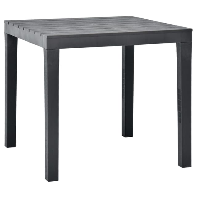 vidaXL Gartentisch Anthrazit 78x78x72 cm Kunststoff 48784