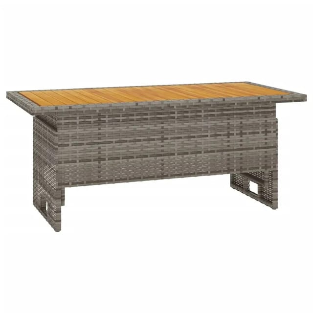 vidaXL Gartentisch Grau 100x50x43/63 cm Akazienholz & Poly Rattan 362188