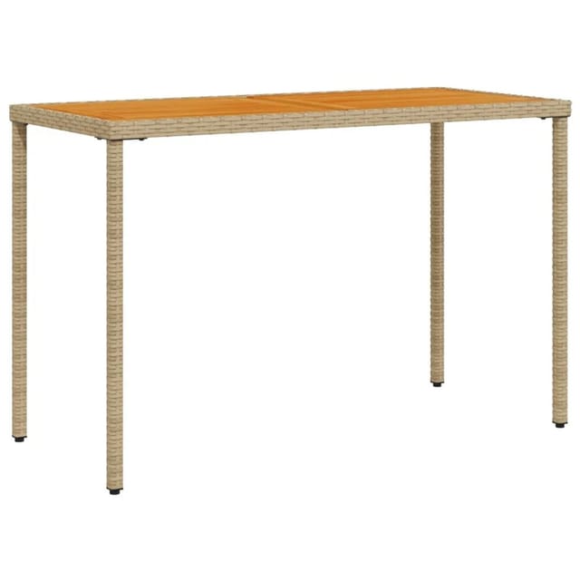 vidaXL Gartentisch mit Akazienholz-Platte 115x54x74 cm Poly Rattan 365078