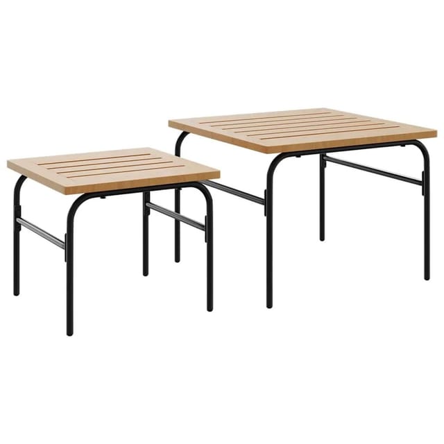 vidaXL Outdoor-Satztische 2 Stk Braun und Schwarz Stahl 4009307