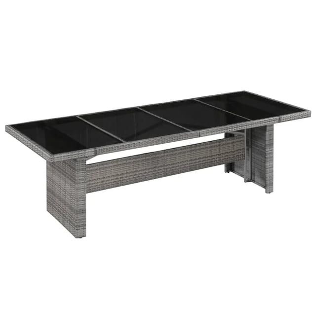 vidaXL Gartentisch 240x90x74 cm Poly Rattan und Glas 43941