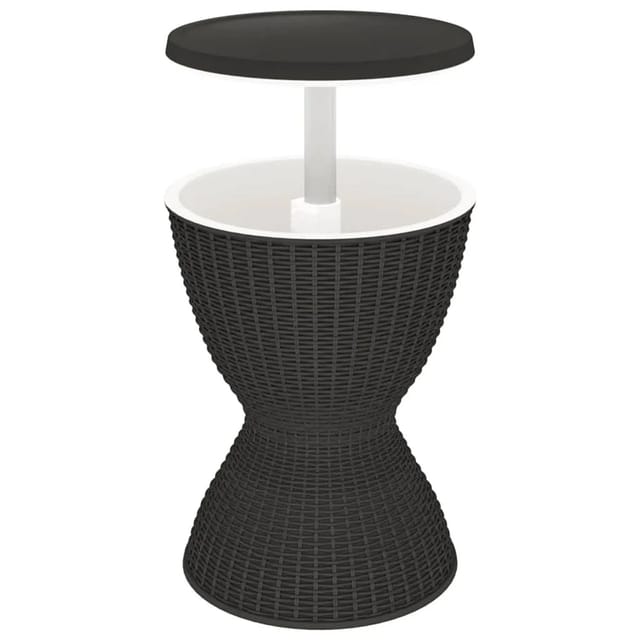 vidaXL 3-in-1 Tisch mit Eiskühler Schwarz Polypropylen 364157