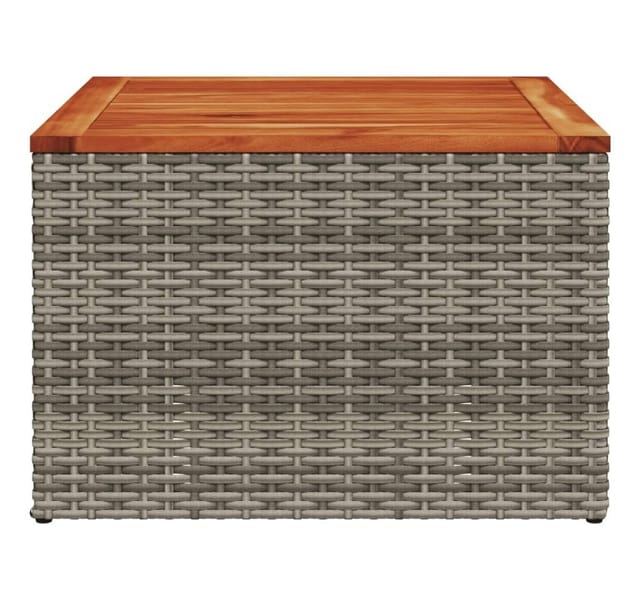 vidaXL Gartentisch Grau 55x55x37 cm Poly Rattan und Akazienholz 366126