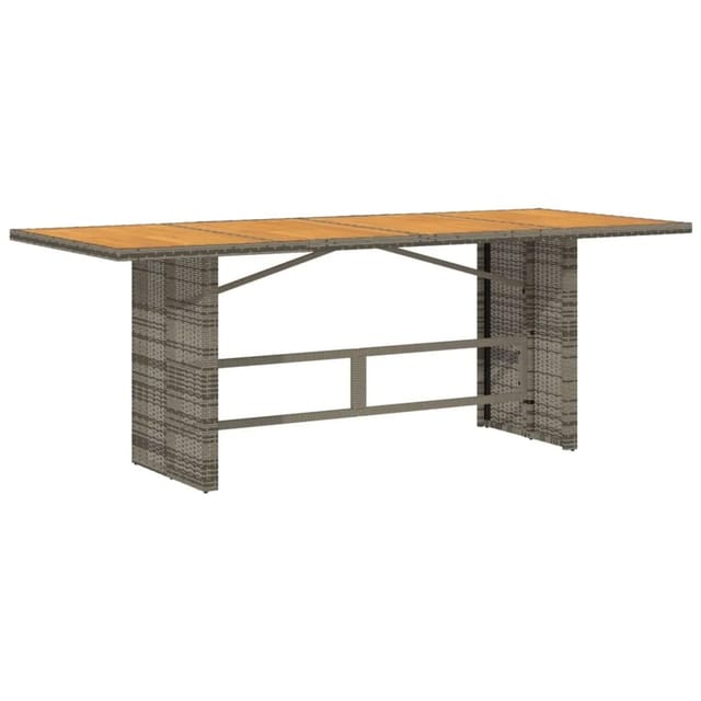 vidaXL Gartentisch mit Akazienholz-Platte Grau 190x80x75cm Poly Rattan 365601