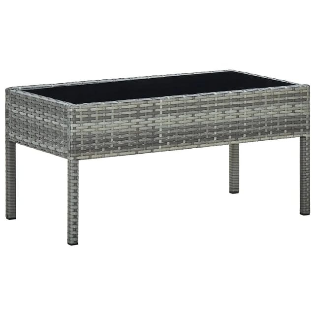 vidaXL Gartentisch Grau 75x40x37 cm Poly Rattan 45905