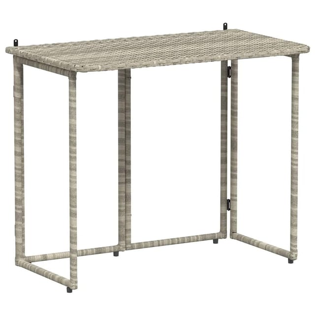 vidaXL Gartentisch Klappbar Hellgrau 90x51x75 cm Poly Rattan 4108258