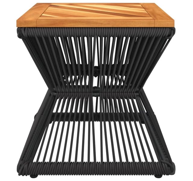 vidaXL Couchtisch mit Drahtgestell Schwarz 38x38x38 cm Akazienholz 365636