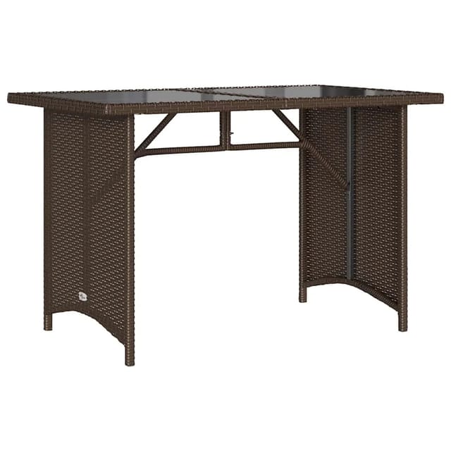 vidaXL Gartentisch mit Glasplatte Braun 110x68x70 cm Poly Rattan 366351