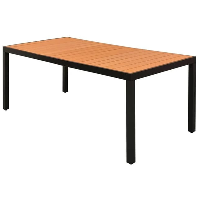 vidaXL Gartentisch Braun 185x90x74 cm Aluminium und WPC 42795