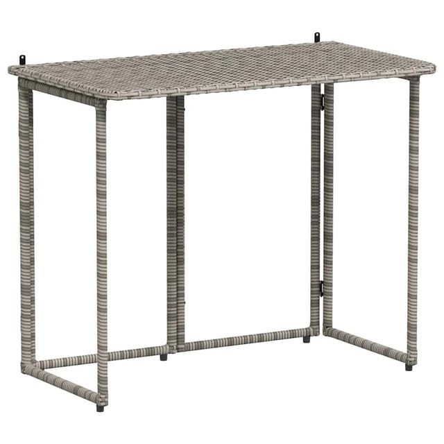 vidaXL Gartentisch Klappbar Grau 90x51x75 cm Poly Rattan 4108256