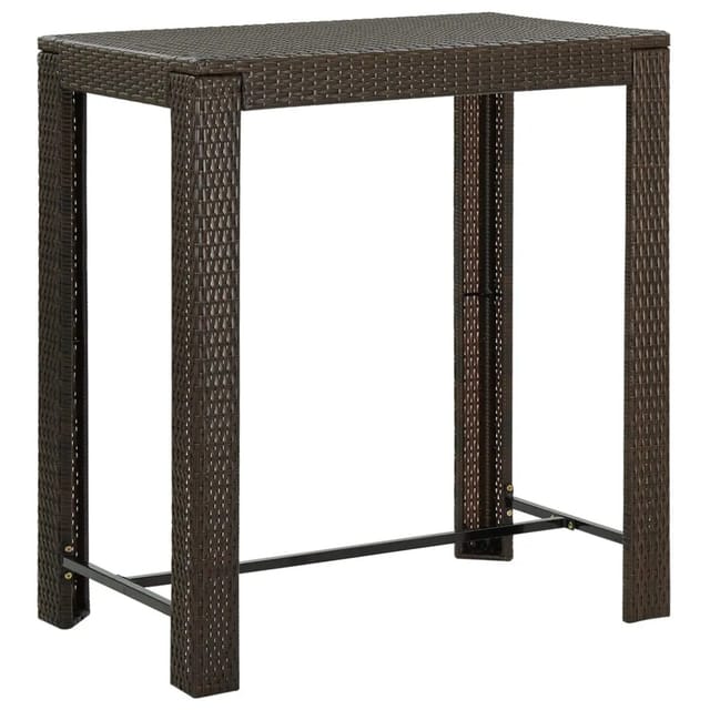 vidaXL Garten-Bartisch Braun 100x60,5x110,5 cm Poly Rattan 45873
