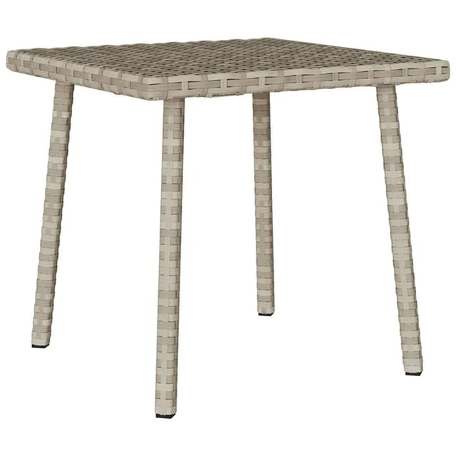 vidaXL Garten-Couchtisch Rechteckig Hellgrau 40x40x37 cm Poly Rattan 4104049