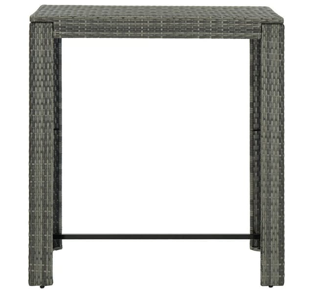 vidaXL Garten-Bartisch Grau 100x60,5x110,5 cm Poly Rattan 45875