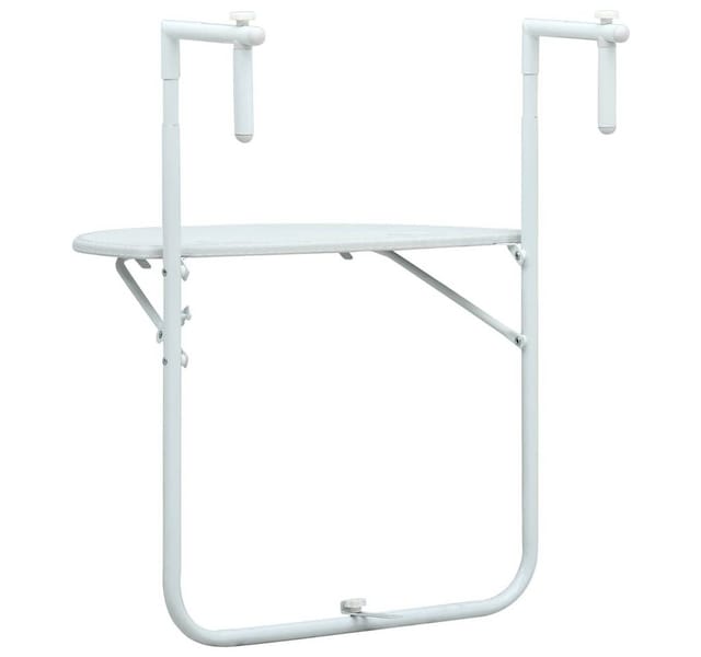 vidaXL Balkon-Hängetisch Weiß 60x64x83,5 cm Kunststoff Rattan-Optik 47893