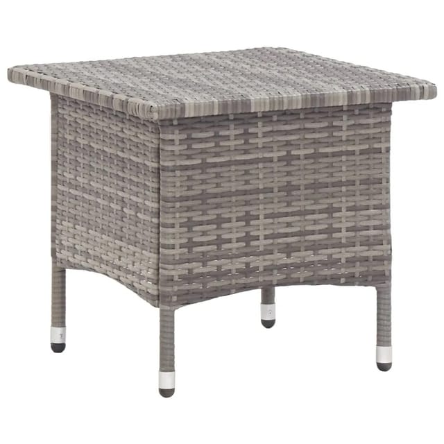 vidaXL Beistelltisch Grau 50x50x47 cm Poly Rattan 46252