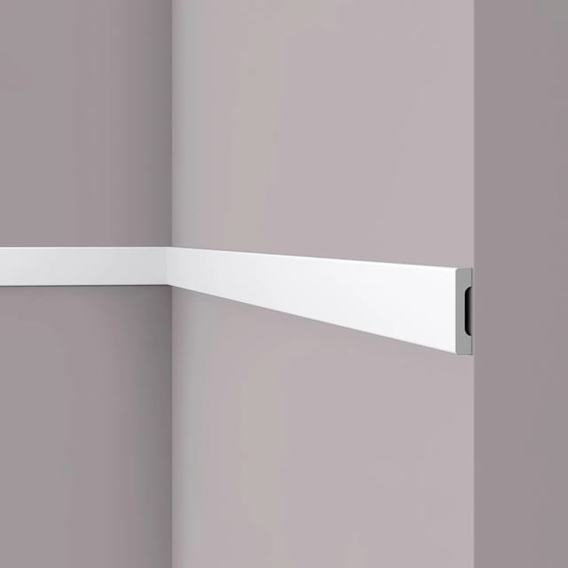 NOEL & MARQUET NMC WD4 WALLSTYL Wand- und Friesleiste Zierleiste Stuckleiste 2 m 200 cm x 1,2 cm x 5,8 cm Weiß