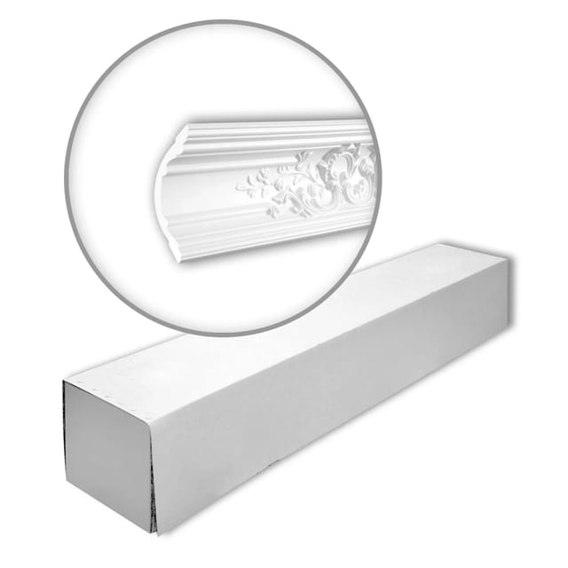 PROFHOME 150252 Eckleisten 1 Karton Set mit 4 Stuckleisten 8 m Weiß