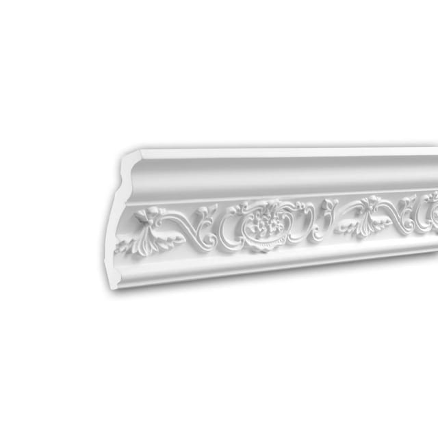 PROFHOME 150162 Eckleiste aus Polyurethan Deckenleiste Stuckleiste 2 m 200 cm x 6,1 cm x 8,4 cm Weiß