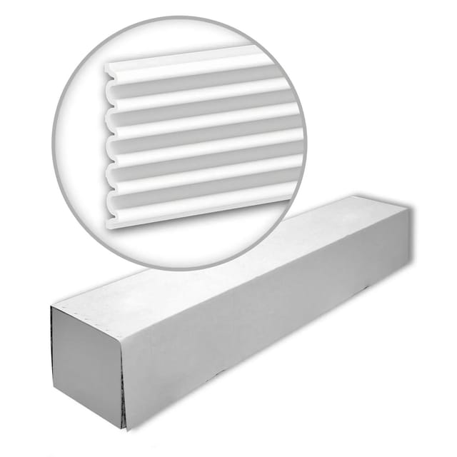 PROFHOME 659804-Box 3D Wandpaneele 1 Karton Set mit 3 Paneelen 6 m Weiß
