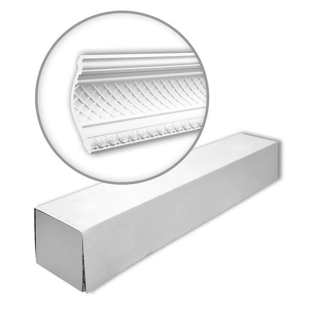 PROFHOME 150138 Eckleisten 1 Karton Set mit 4 Stuckleisten 8 m Weiß