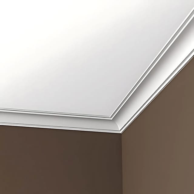 PROFHOME 650160 Eckleiste Stuckleiste Deckenleiste Zierleiste Stoßfest 2 m 200 cm x 7,0 cm x 5,1 cm Weiß