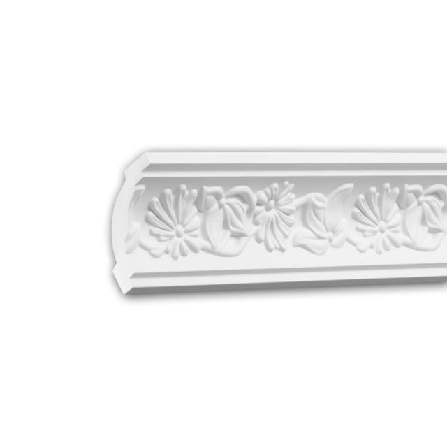 PROFHOME 150188 Eckleiste aus Polyurethan Deckenleiste Stuckleiste 2 m 200 cm x 5 cm x 5,3 cm Weiß