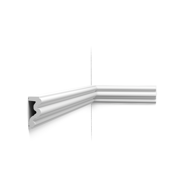 ORAC DECOR P4025 LUXXUS AUTOIRE Wand- und Friesleiste Zierleiste Stuckleiste 2 m 200 cm x 3,4 cm x 8,3 cm Weiß
