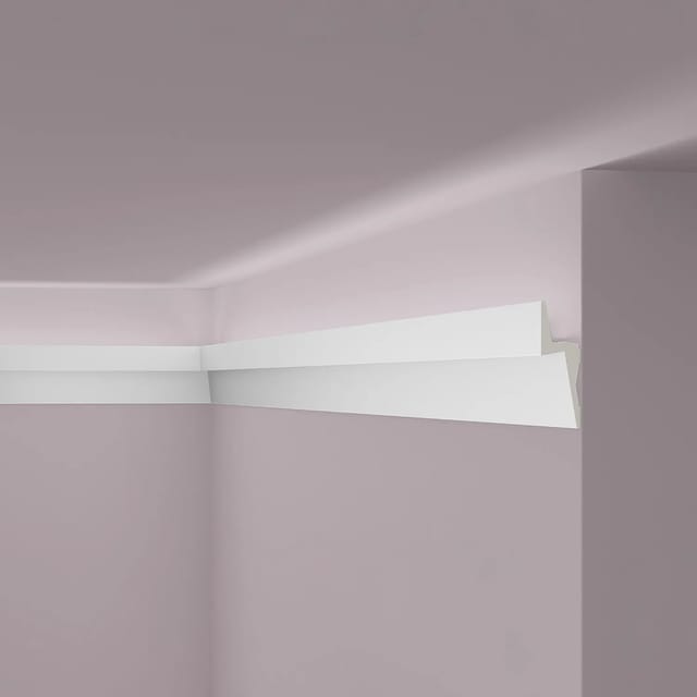 NOEL & MARQUET NMC IL8 ARSTYL Eckleiste Zierleiste Stuckleiste für Indirekte Beleuchtung 2 m 200 cm x 5 cm x 15 cm Weiß