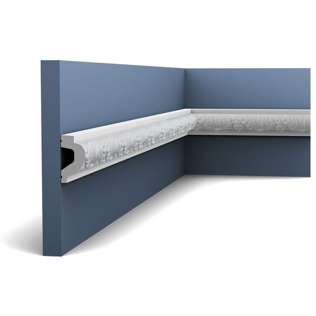 ORAC DECOR P3020 LUXXUS Friesleiste Wandleiste Stuck Deko Profil Stoßfest 2 m 200 cm x 6,1 cm x 3,2 cm Weiß