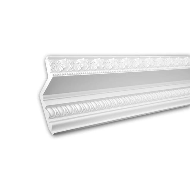 PROFHOME 150137 Eckleiste aus Polyurethan Deckenleiste Stuckleiste 2 m 200 cm x 18,3 cm x 19 cm Weiß