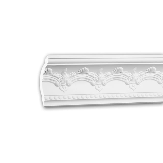 PROFHOME 150183 Eckleiste aus Polyurethan Deckenleiste Stuckleiste 2 m 200 cm x 8,4 cm x 9,6 cm Weiß