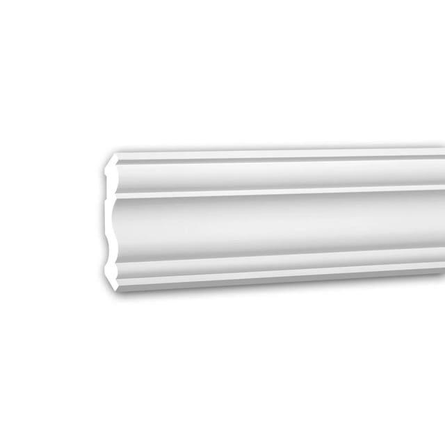 PROFHOME 150293 Eckleiste aus Polyurethan Deckenleiste Stuckleiste 2 m 200 cm x 8,5 cm x 8,4 cm Weiß
