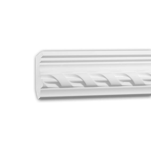 PROFHOME 150289 Eckleiste aus Polyurethan Deckenleiste Stuckleiste 2 m 200 cm x 3,7 cm x 5,5 cm Weiß
