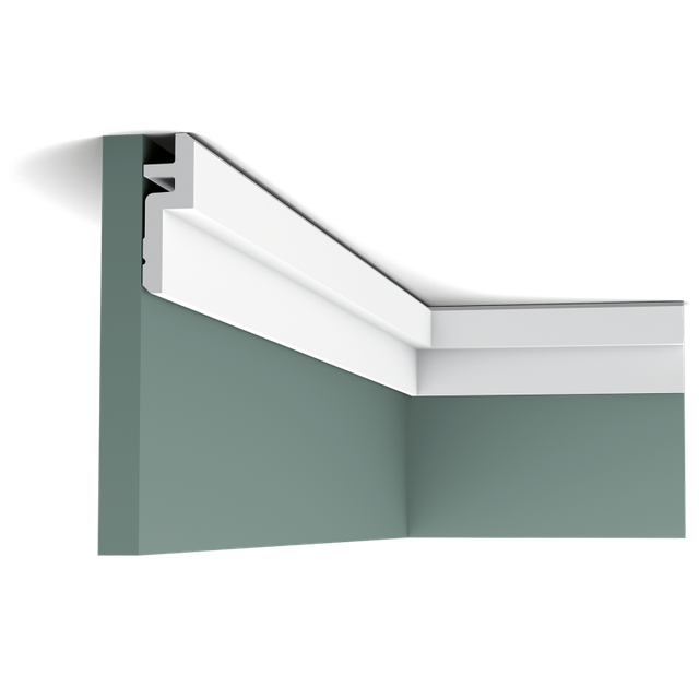 ORAC DECOR C394 MODERN STEPS Eckleiste für Indirekte Beleuchtung 2 m 200 cm x 3,1 cm x 9,5 cm Weiß
