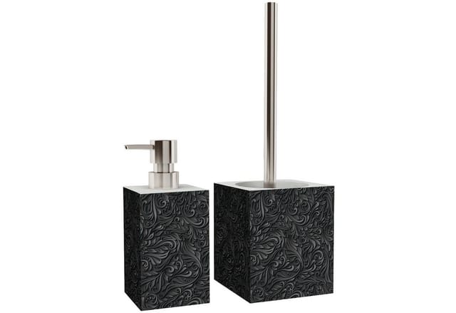SANILO Badezimmer Set Seifenspender und WC Bürste Floral